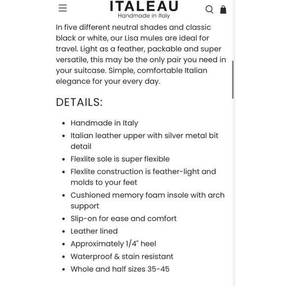 Italeau 41 Sz 10.5 Brown Cafe Soft Leather Lisa Flexlite Mules Loafer Slides NEW - Picture 13 of 15